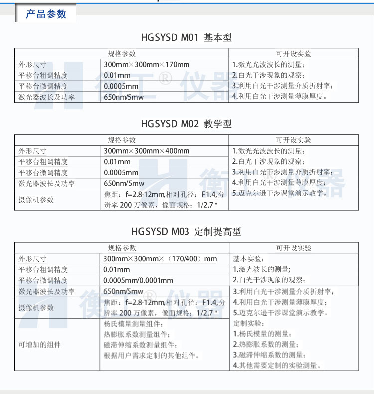 邁克爾遜干涉實驗裝置 激光干涉儀 白光干涉儀 光學(xué)干涉儀 光學(xué)實驗儀器